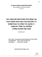 Xây dựng mô hình phân tích đánh giá hoạt động giao dịch của nhà đầu tư nhằm phục vụ công tác quản lý, giám sát trên thị trường chứng khoán Việt Nam