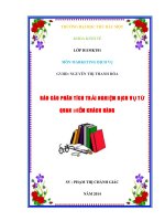 phân tích trải nghiệm dịch vụ của khách hàng