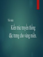 Tiểu luận kiến trúc truyền thống đặc trưng cho vùng miền đề tài nhà dài của người ê đê