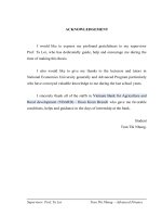 Thesis - Improving the performance of capital mobilization at vietnam bank for agriculture and rural development - hoan kiem branch