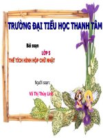 LỚP 5: THỂ TÍCH HÌNH HỘP CHỮ NHẬT