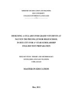 Designing a syllabus for grade 9 students at nguyen tri phuong junior high school in hue city for a star scholarship english test preparation