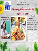 Thuyết trình xây dựng khẩu phần ăn cho người ăn chay