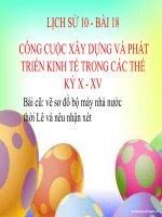 bài giảng lịch sử 10 bài 18 công cuộc xây dựng và phát triển kinh tế trong các thế kỷ x - xv
