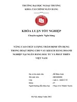 nâng cao chất lượng thẩm định tín dụng trong hoạt động cho vay khách hàng doanh nghiệp tại ngân hàng đầu tư và phát triển việt nam