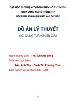 Học phần ứng dụng CNTT vào dạy học đồ án lý thuyết nội dung tự nghiên cứu