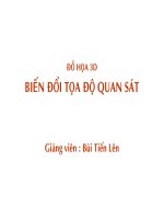 Biến đổi tọa độ quan sát trong đồ họa 3d