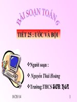 Toán 6 - Tiết 25 - Ước và Bội