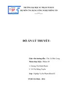 BỘ MÔN ỨNG DỤNG CÔNG NGHỆ THÔNG TIN ĐỒ ÁN LÝ THUYẾT