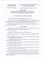 KẾ HOẠCH NĂM HỌC 2011 - 2012 CỦA UBND TỈNH QUẢNG TRỊ