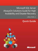 microsoft sql server alwayson solutions guide for high availability and disaster recovery
