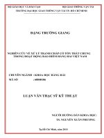 nghiên cứu về xử lý tranh chấp có tổn thất chung trong hoạt động bảo hiểm hàng hải việt nam