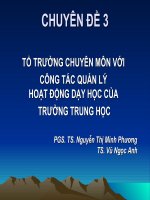 TỔ TRƯỞNG CHUYÊN MÔN VỚI CÔNG TÁC QUẢN LÍ