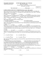 Đề thi thử Đại học môn Vật lí và đáp án