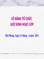 Kỹ năng tổ chức giờ sinh hoạt lớp