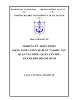 nghiên cứu hoàn thiện mạng lưới tuyến xe buýt tại khu vực quận tân bình - quận tân phú, thành phố hồ chí minh