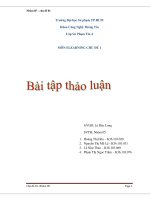 MÔN ELEARNING CHỦ ĐÊ 1 bài tập thảo luận
