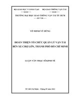 hoàn thiện tổ chức quản lý vận tải bến xe chợ lớn, thành phố hồ chí minh luận văn thạc sĩ kinh tế