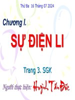 Bài 1. SỰ ĐIỆN LI