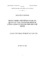 hoàn thiện mô hình cơ quan quản lý vận tải hành khách công cộng ở thành phố hồ chí minh