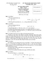 Đề + đáp án TS 10 Quảng Ninh 2012