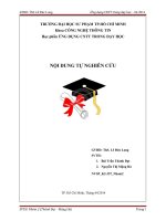 Học phần ứng dụng cntt trong dạy học nội dung tự nghiên cứu