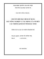 Chuyển đổi mục đích sử dụng đất nông nghiệp và tác động của nó đến các nhóm lợi ích ở tỉnh bắc ninh