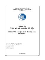 Bài tập lớn Mật mã và an toàn dữ liệu Mã hóa định danh  Indetity based   encryption