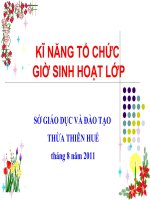Kĩ năng tổ chức giờ SH lớp