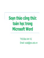 bài giảng soạn thảo công thức toán học trong microsoft word ths đào anh vũ