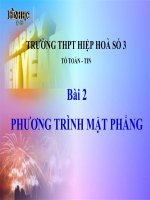 Bài giảng hình học 12 chương 3 bài 2 phương trình mặt phẳng