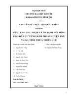 nâng cao thu nhập và ổn định đời sống cho dân cư vùng đầm phá ở huyện phú vang, tỉnh thừa thiên huế