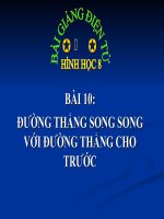 bài giảng hình học 8 chương 1 bài 10 đường thẳng song song với một đường thẳng cho trước