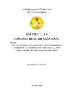 DỰA VÀO MÔ HÌNH CAMELS PHÂN TÍCH, ĐÁNH GIÁ HOẠT ĐỘNG KINH DOANH TẠI MARITIME BANK VÀ ĐỀ XUẤT GIẢI PHÁP  NÂNG CAO HIỆU QUẢ HOẠT ĐỘNG CỦA NGÂN HÀNG
