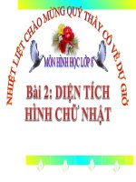 bài giảng hình học 8 chương 2 bài 2 diện tích hình chữ nhật
