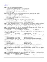 Đề thi tuyển dụng Ngân hàng Nông Nghiệp  Tin học