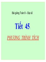 bài giảng đại số 8 chương 3 bài 4 phương trình tích