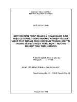 một số biện pháp quản lý nhằm nâng cao hiệu qua hoạt động hướng nghiệp và dạy nghề phổ thông cho học sinh trung học tại trung tâm kĩ thuật tổng hợp - hướng nghiệp tỉnh thái nguyên