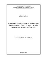 nghiên cứu các giải pháp marketinh áp dụng vào công tác vận tải hành khách trên đường sắt