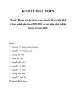 Thành tựu đạt được trong chuyển dịch cơ cấu kinh tế theo ngành của Việt Nam giai đoạn 20002012 và giải pháp công nghiệp hướng tới năm 2020.