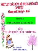 bài giảng đại số 8 chương 4 bài 1 liên hệ giữa thứ tự và phép cộng