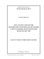 nâng cao chất lượng dạy học thí nghiệm thực hành trong dạy học vi sinh vật học (sinh học 10) bằng phương pháp hướng dẫn trực tiếp