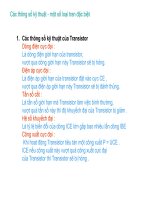 Các thông số kỹ thuật của tranzitor