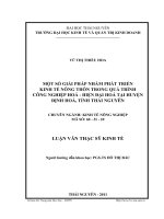 một số giải pháp nhằm phát triển kinh tế nông thôn trong quá trình công nghiệp hóa - hiện đại hóa tại huyện định hóa tỉnh thái nguyên