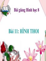 bài giảng hình học 8 chương 1 bài 11 hình thoi