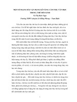 MỘT SỐ DẠNG BÀI VẬN DỤNG KĨ NĂNG CẢM THỤ VĂN HỌC TRONG THẾ ĐỐI SÁNH