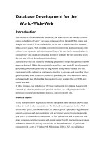 Database development for the world wide web
