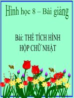 bài giảng hình học 8 chương 4 bài 3 thể tích của hình hộp chữ nhật