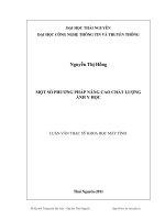 Một số phương pháp nâng cao chất lượng ảnh y học