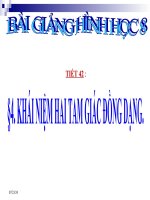 bài giảng hình học 8 chương 3 bài 4 khái niệm hai tam giác đồng dạng